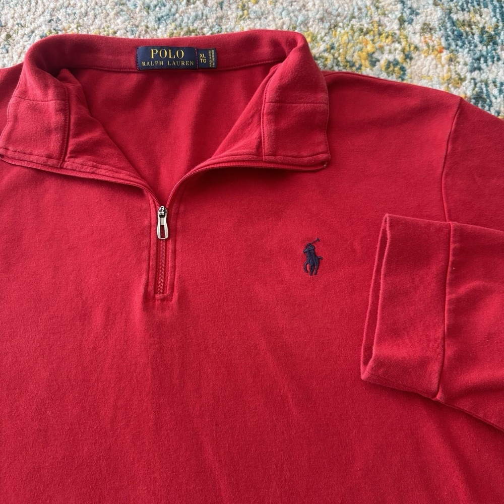 Preppy Polo Ralph Lauren Half-Zip Pullover Sweatshirt - Size XL